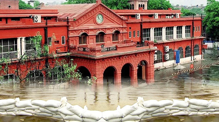 Emergency room at Mayo Hospital flooded by rainfall