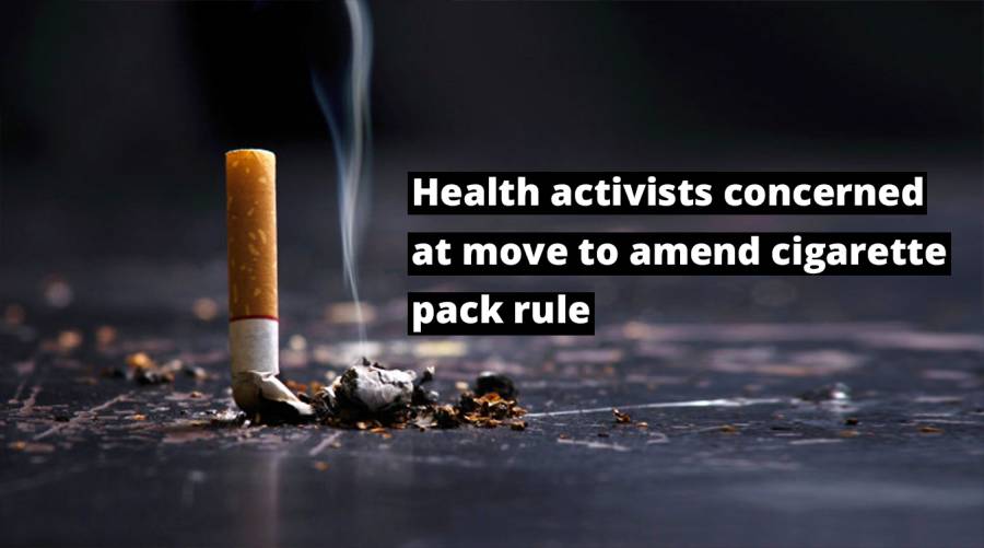 Health activists concerned at move to amend cigarette pack rule 