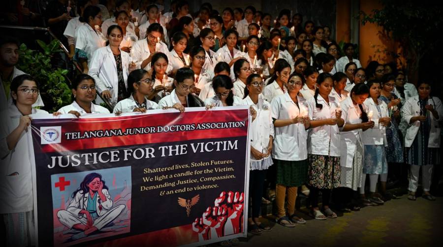 Junior doctors protest student’s rape, murder as IMA ends strike 