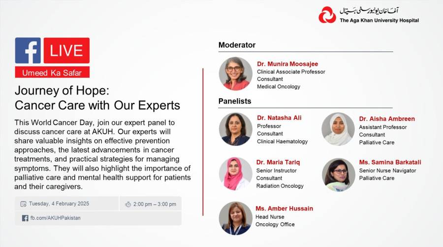 Aga Khan University Hospital to host live expert panel on Cancer care